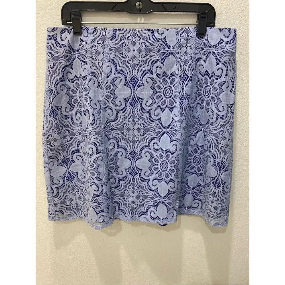 New York and Company Blue Lace Skirt Size 14